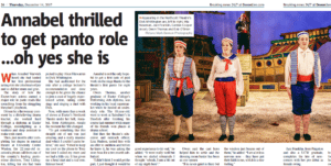 Screenshot of Echo news article 'Annabel thrilled to get panto role ...oh yes she is'
