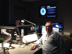 Steve Bennet sat in BBC Radio Devon studio