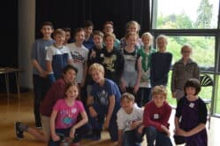 Photo of Peter Pan cast in rehearsals - nineteen children