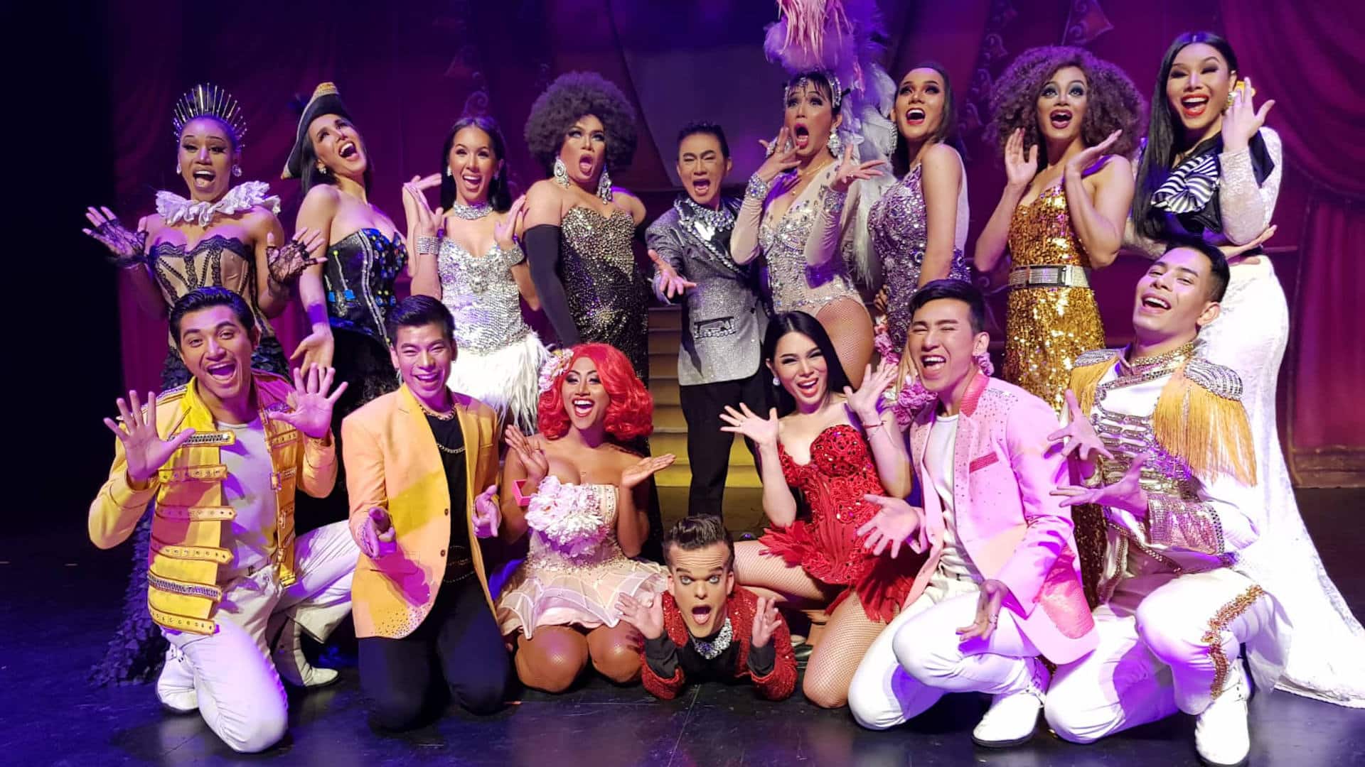 The cast of Ladyboys of Bangkok - colourful, quirky and vibrant