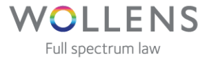 Wollens logo - text reads: 'Wollens. Full spectrum law'.